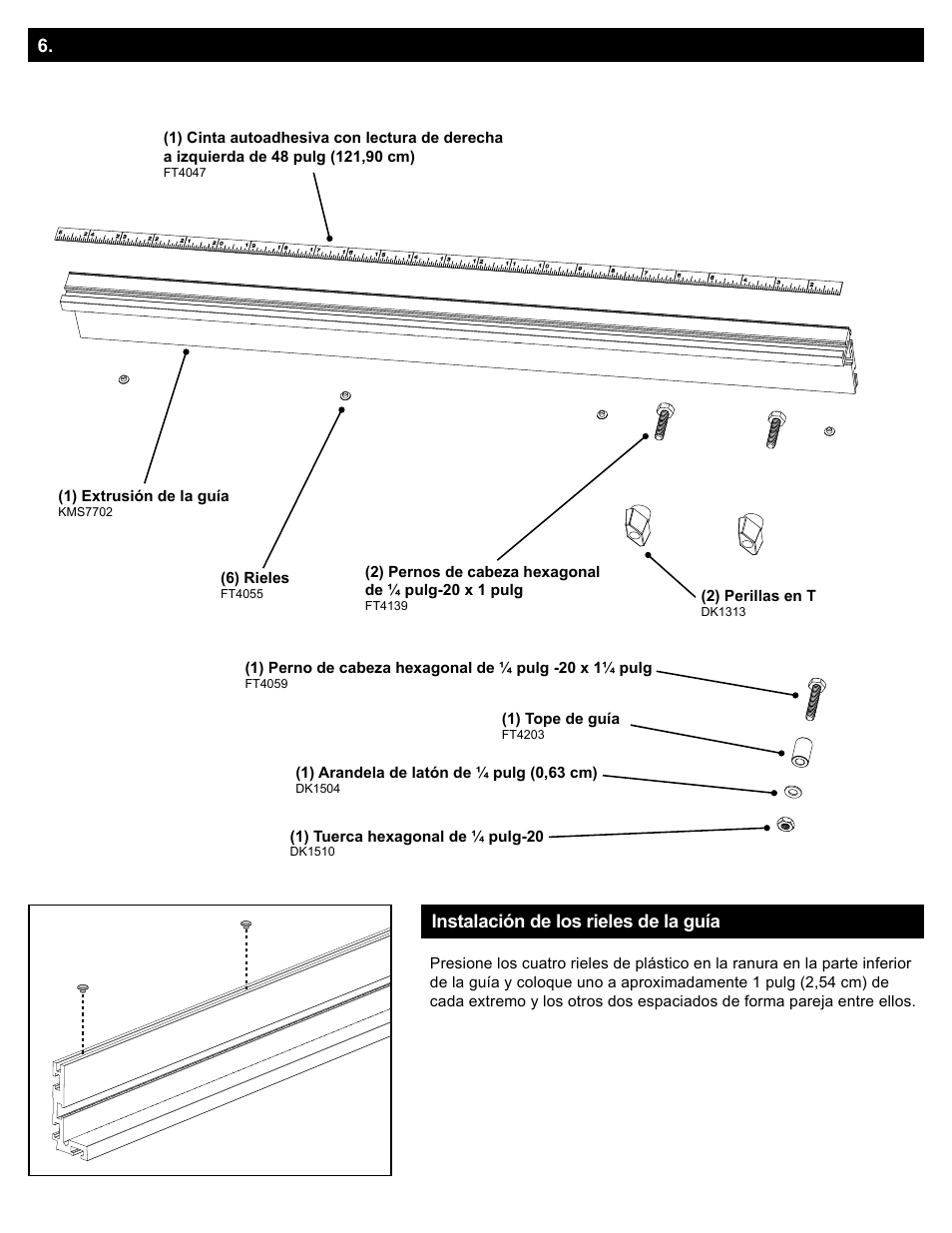 Diagrama de las piezas de ensamble de la guía, Ensamble - guía | Kreg Precision Miter Gauge System User Manual | Page 30 / 36