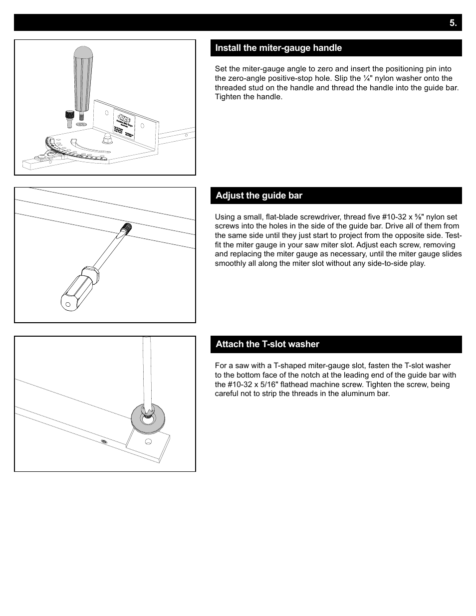 Assembly - miter gauge | Kreg Precision Miter Gauge System User Manual | Page 5 / 36