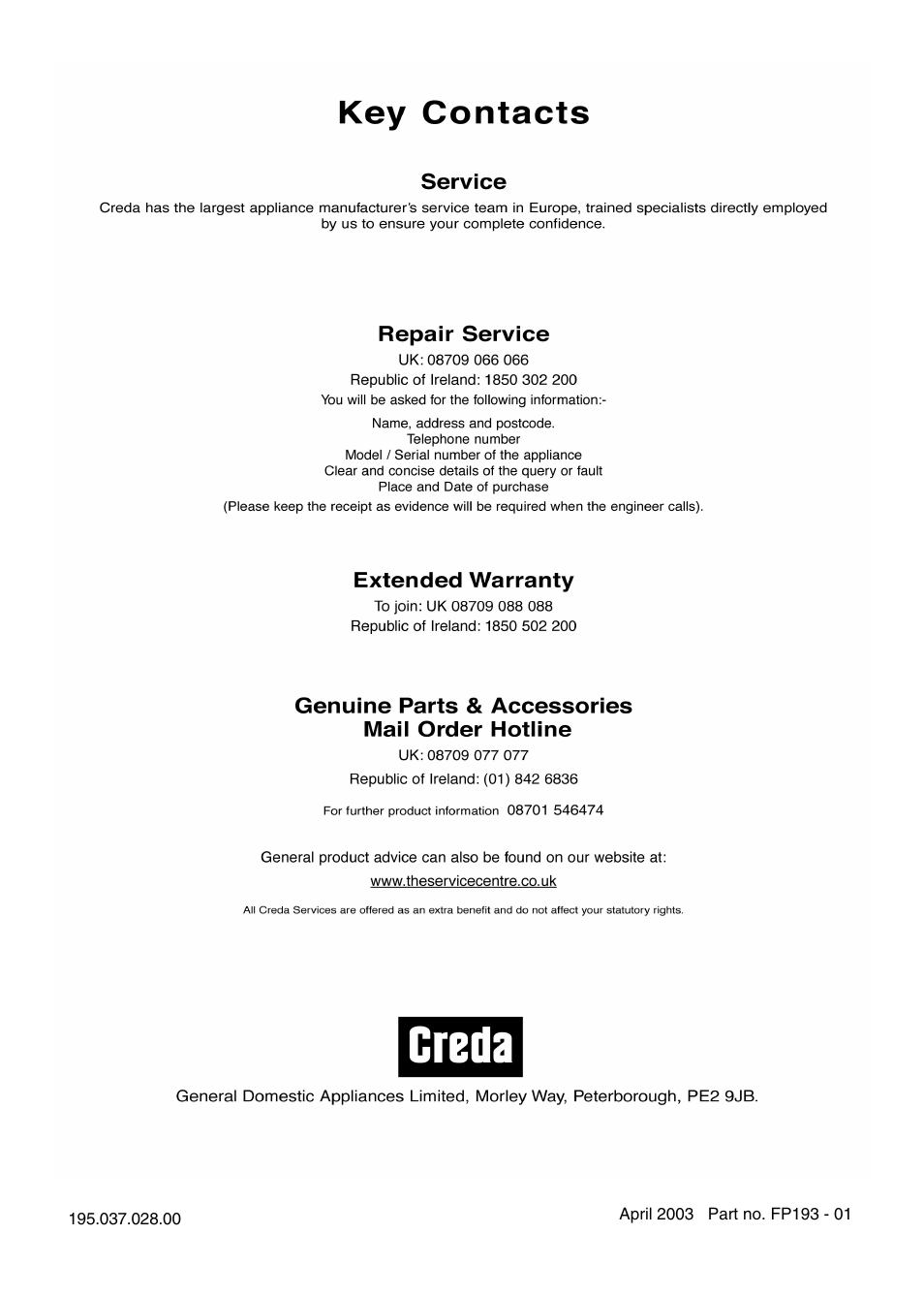 Creda CM31GI User Manual | Page 16 / 16