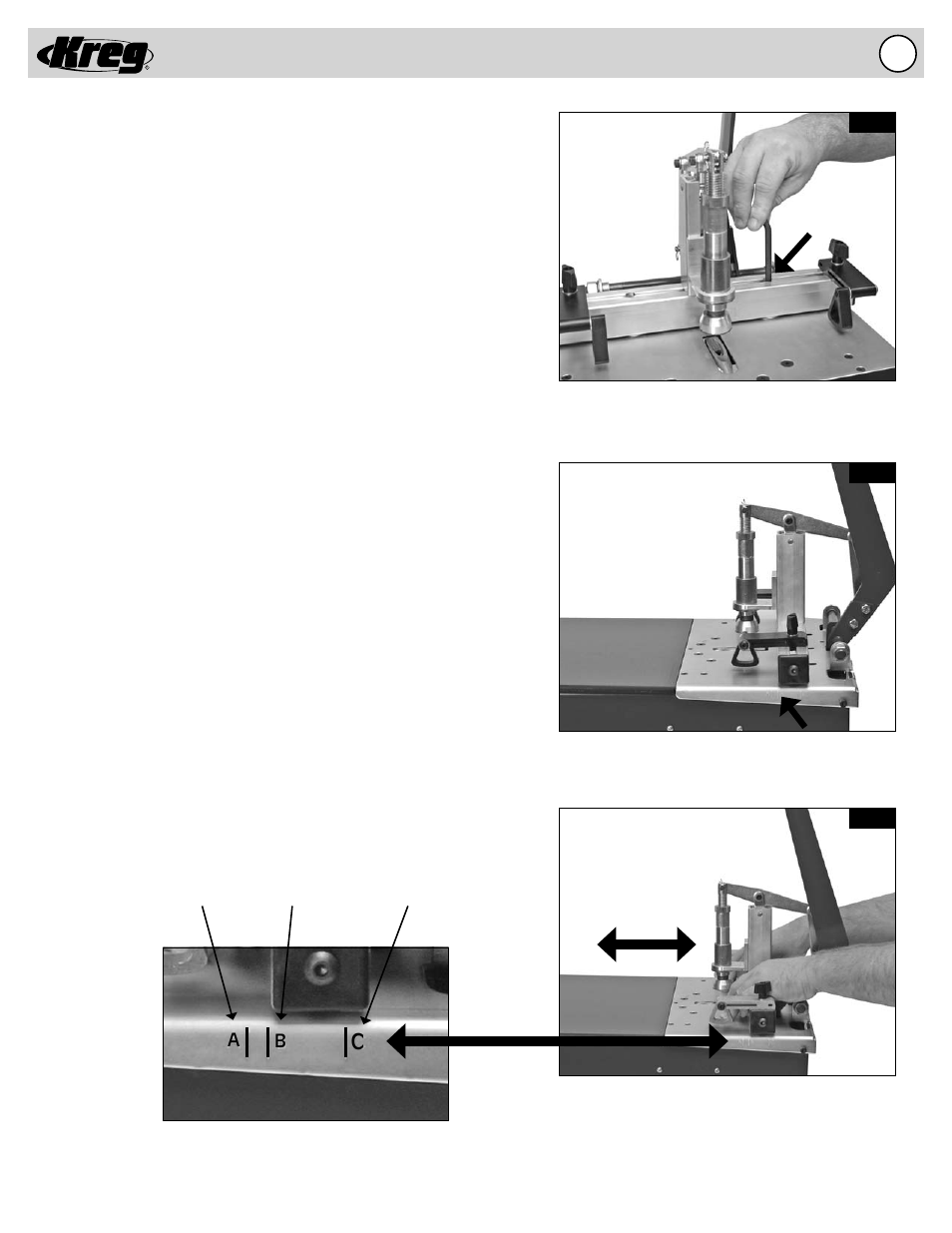 Db110 electric - adjustments | Kreg DB55 Pneumatic Foreman Pocket-Hole Machine User Manual | Page 11 / 20