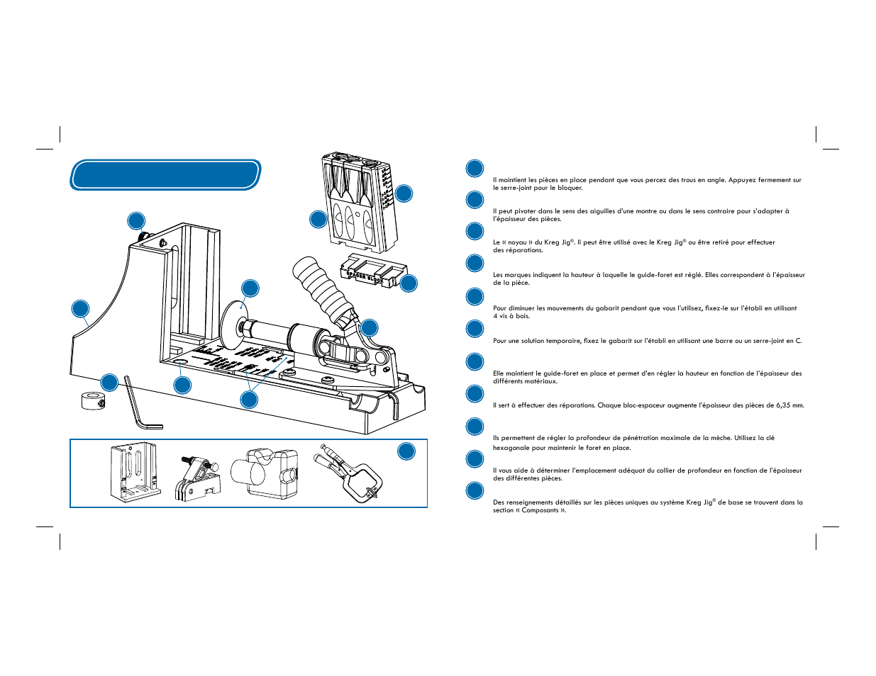 Pièces | Kreg Jig K4 User Manual | Page 11 / 27