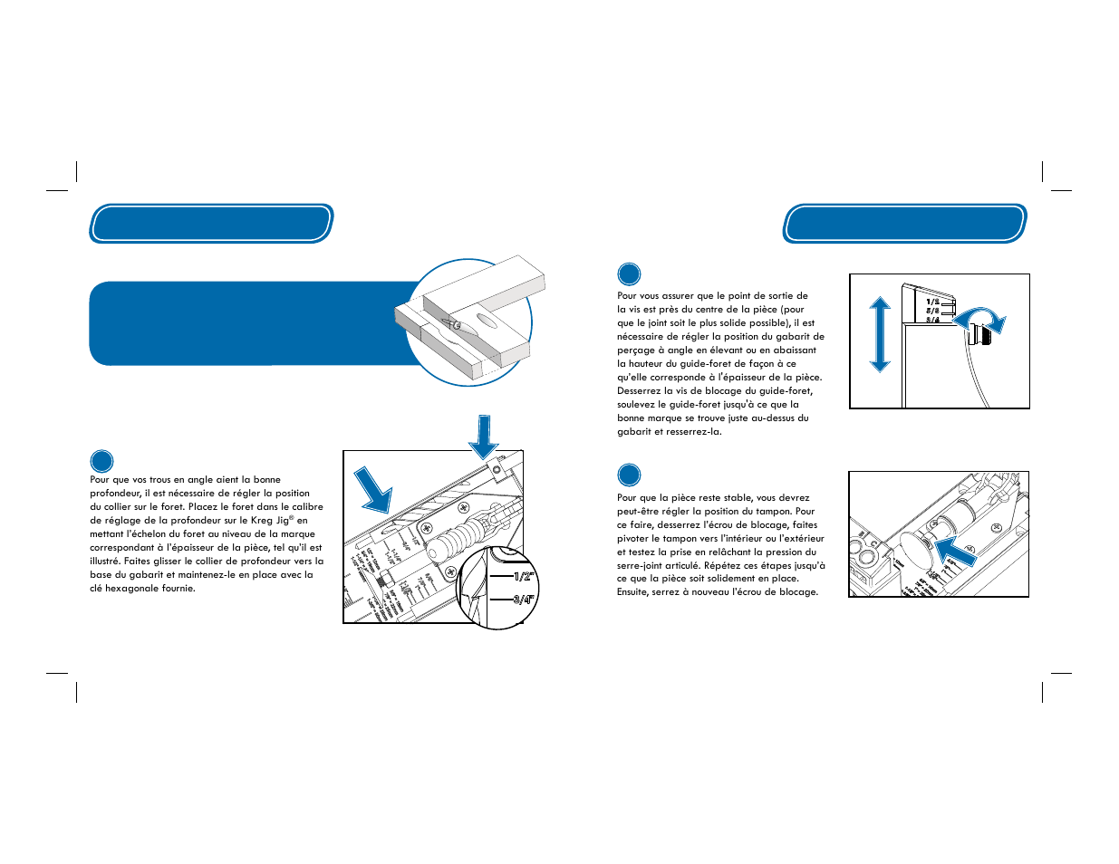 Réglages | Kreg Jig K4 User Manual | Page 12 / 27