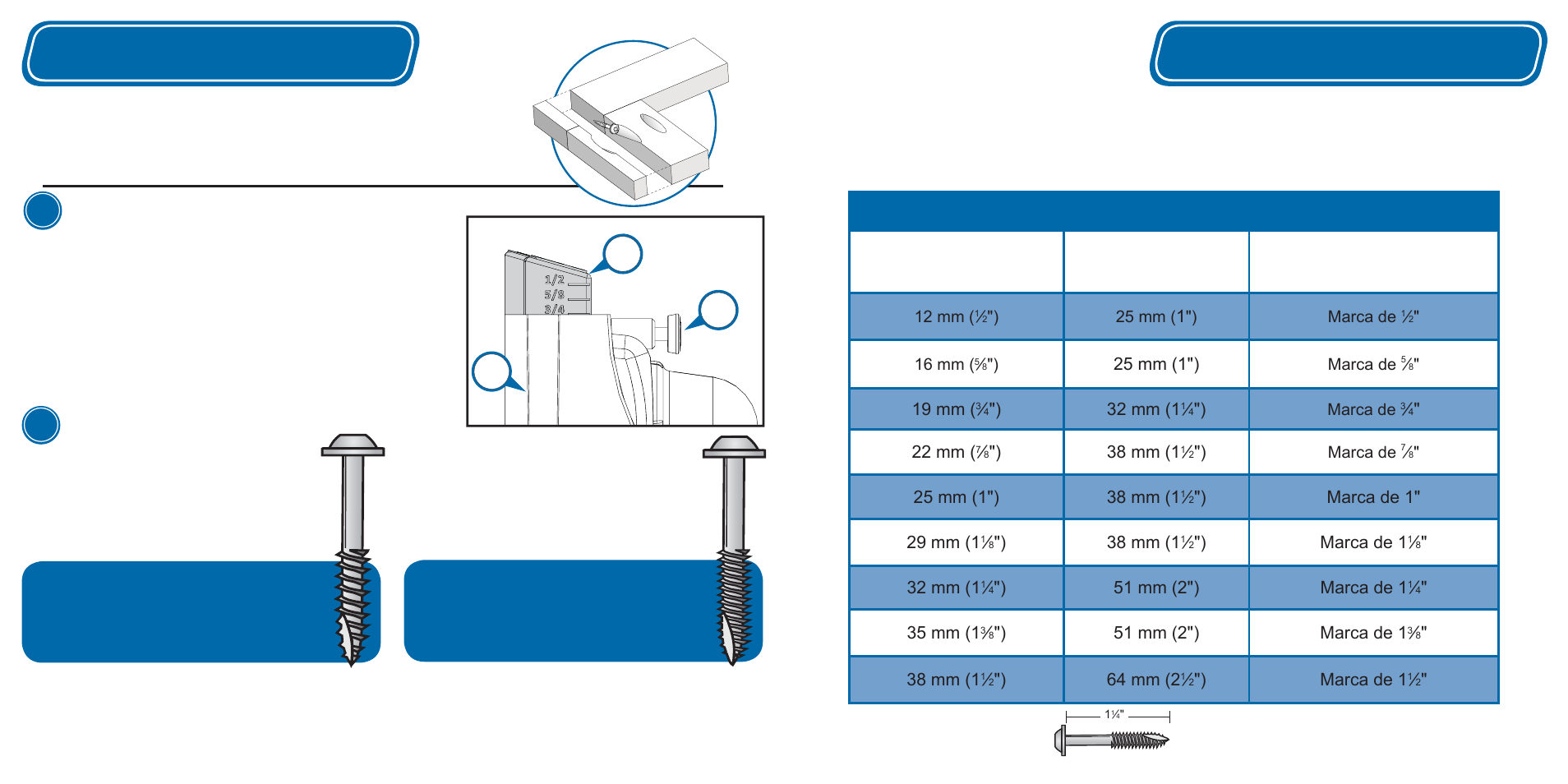 Ajustes, Ajuste la guía del taladro, Elija un tornillo | Rosca fi na, Rosca gruesa, Gb h | Kreg Jig K5 User Manual | Page 22 / 29