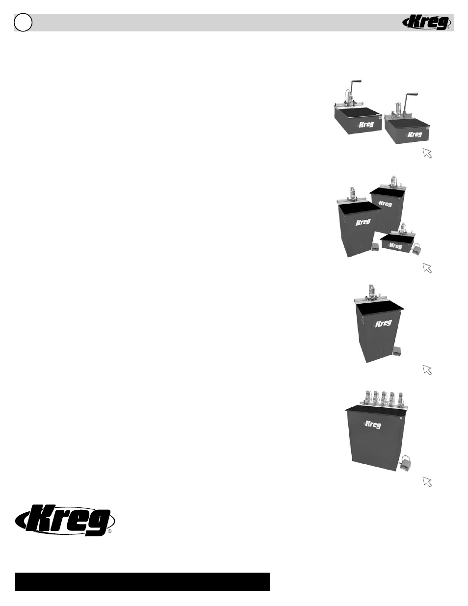 Accessories and other products, The foreman, Dk3100 pro series | Dk1100 pro series, Dk5100 pro series, Kreg tool company | Kreg KFT4X8 Face-Framing Table User Manual | Page 12 / 12
