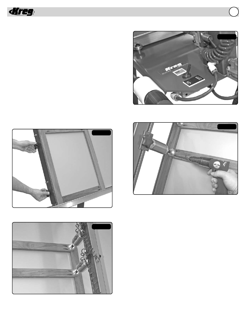 Operating instructions - clamping cylinders | Kreg KFT4X8 Face-Framing Table User Manual | Page 7 / 12