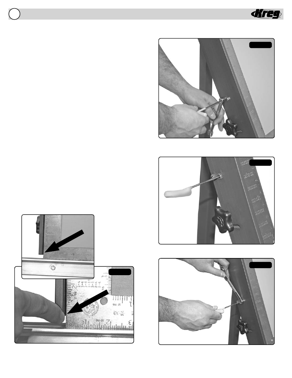 Operating instructions - squaring the fence | Kreg KFT4X8 Face-Framing Table User Manual | Page 8 / 12