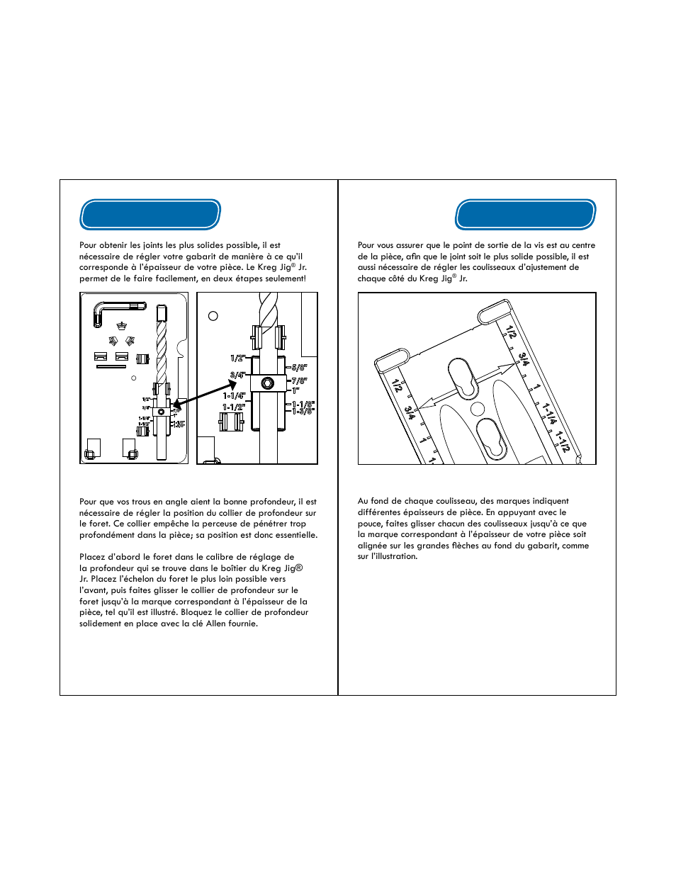 Réglages du gabarit | Kreg Jig R3 User Manual | Page 14 / 17