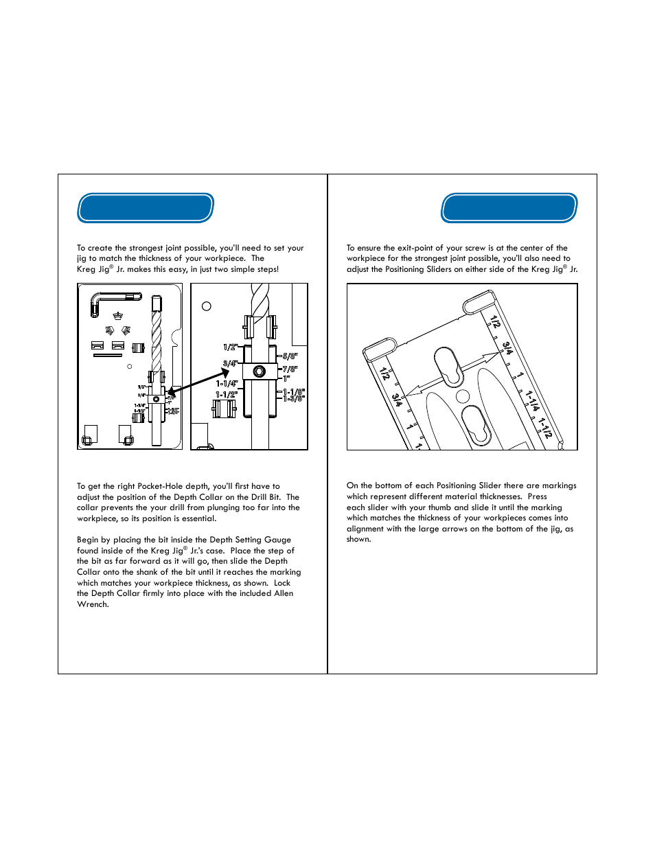 Jig settings | Kreg Jig R3 User Manual | Page 4 / 17