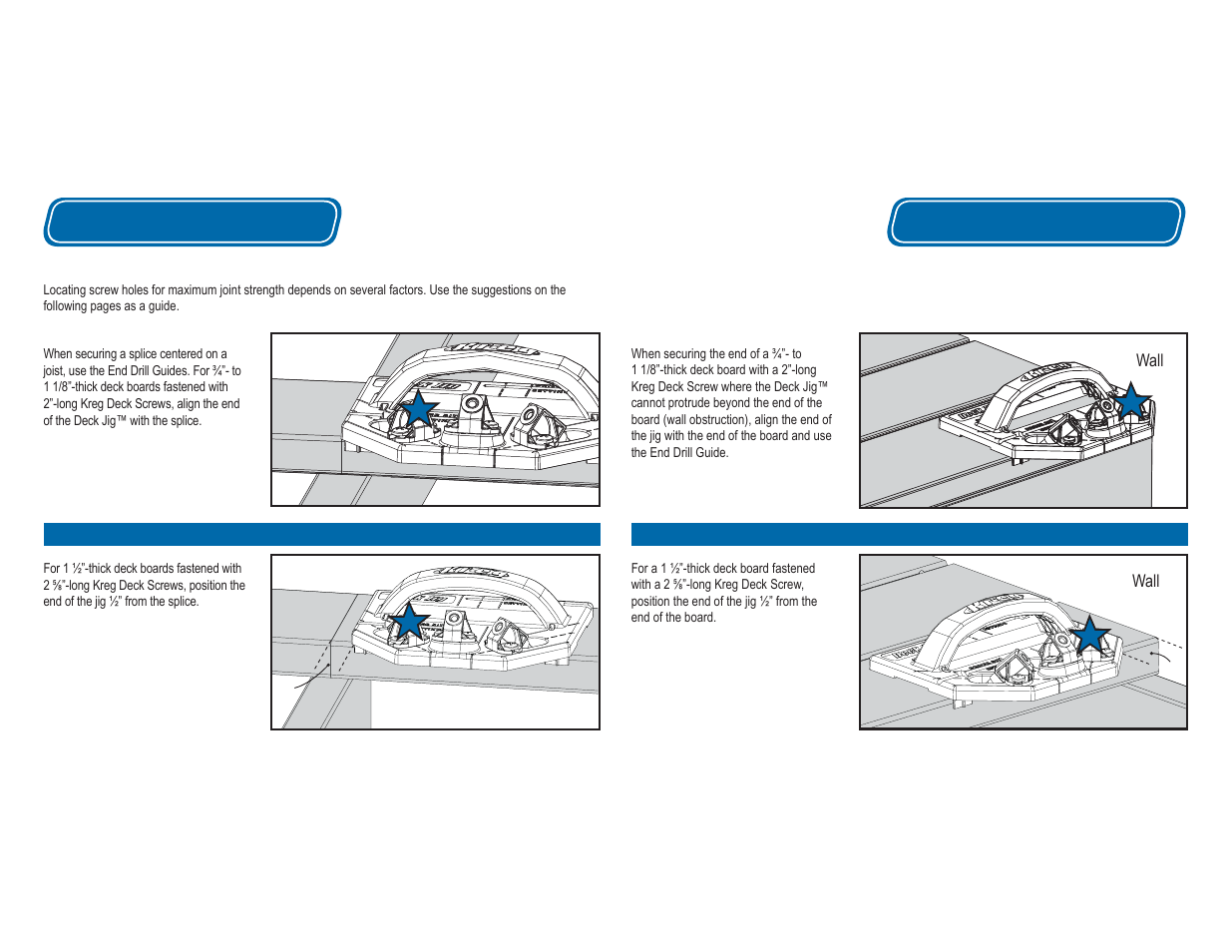 Operation, Hole placement | Kreg Deck Jig User Manual | Page 6 / 9