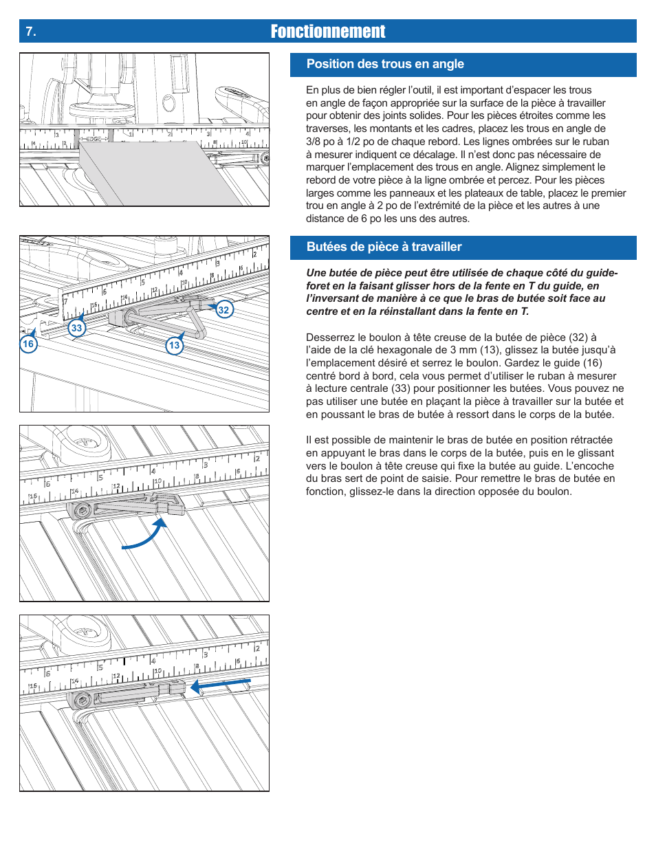 Fonctionnement | Kreg DB210 Foreman Pocket-Hole Machine User Manual | Page 24 / 44