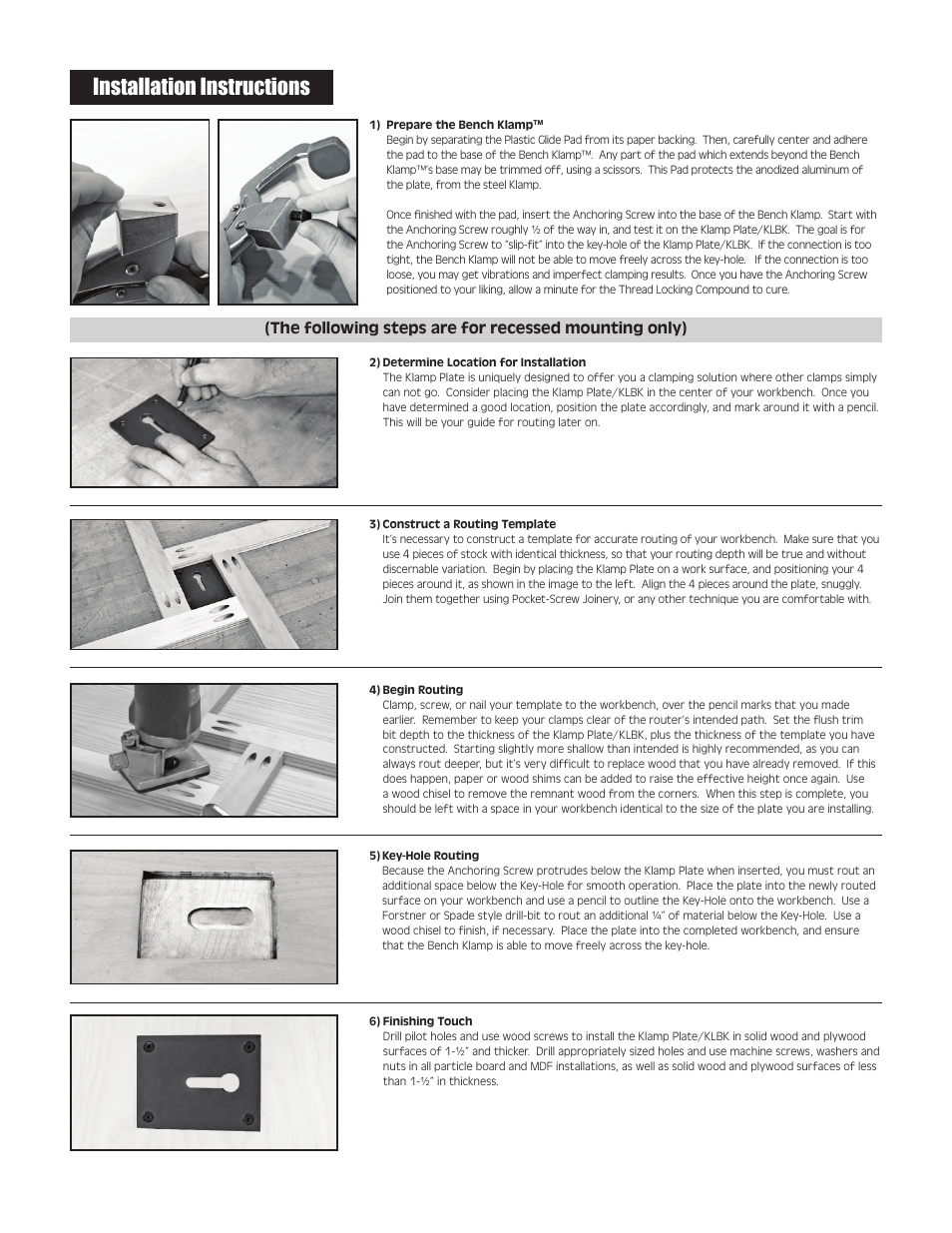 Installation instructions | Kreg KKS-KBKSYS Bench Klamp System User Manual | Page 2 / 2