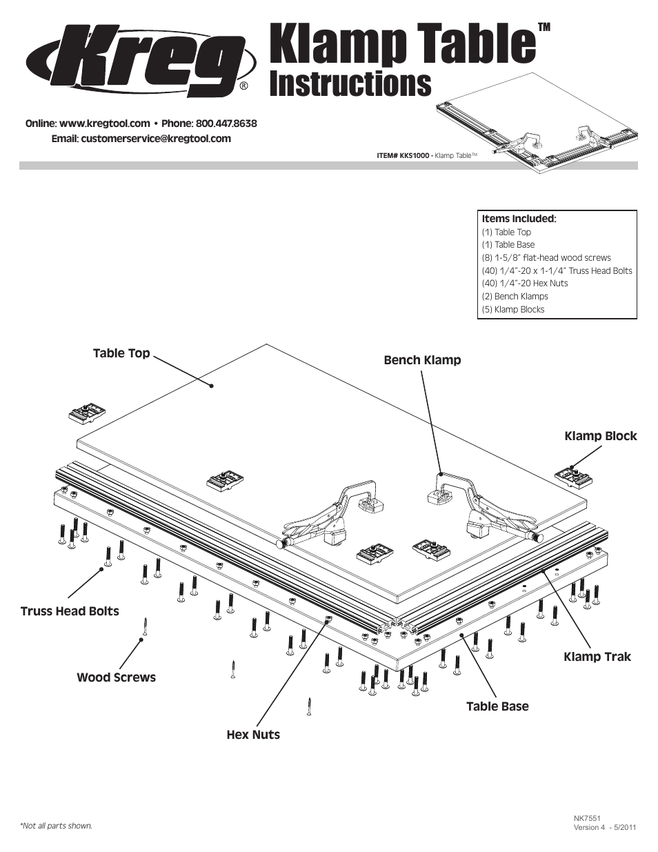Kreg KKS1000 Klamp Table User Manual | 12 pages