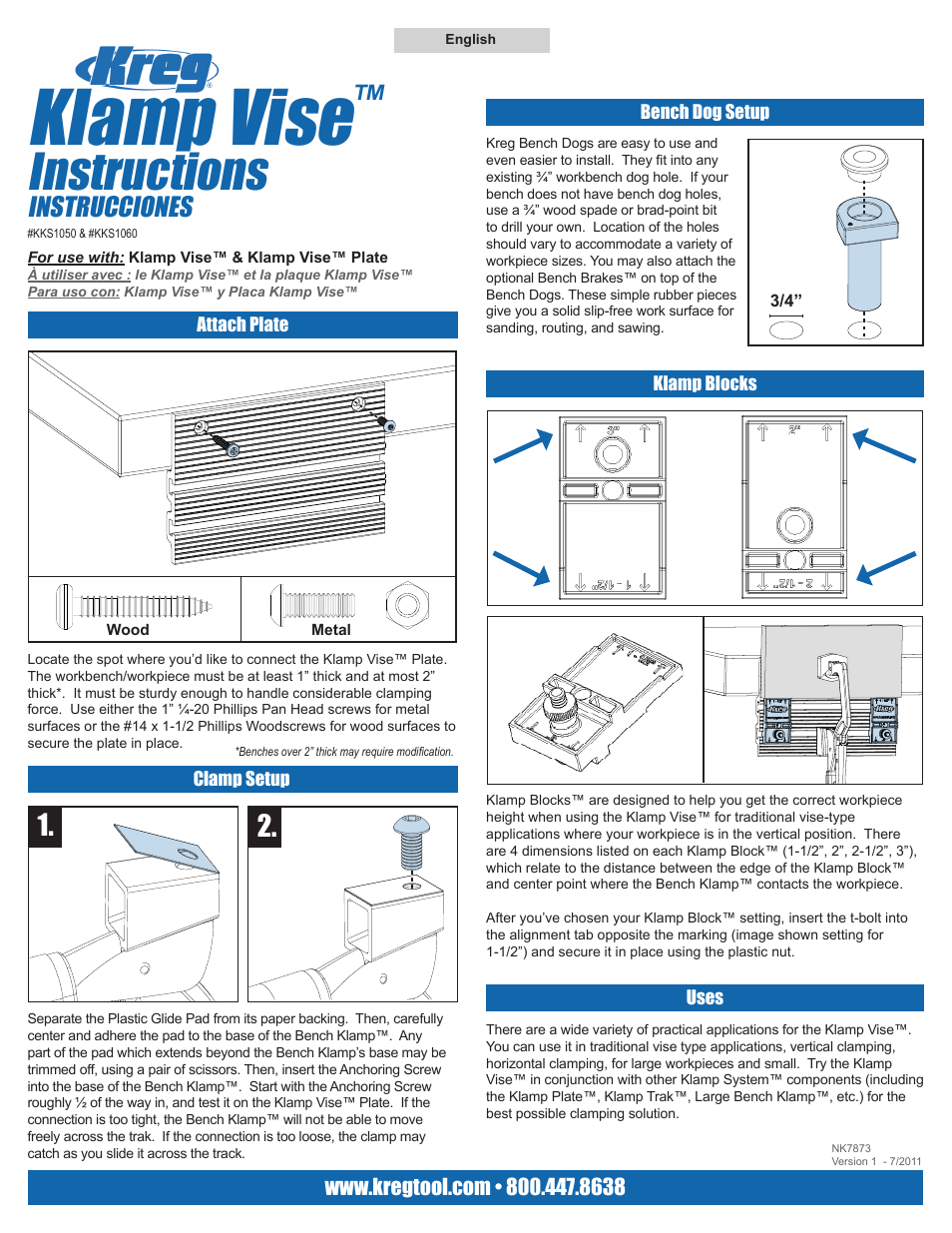 Kreg KKS1060 Klamp Vise User Manual | 2 pages