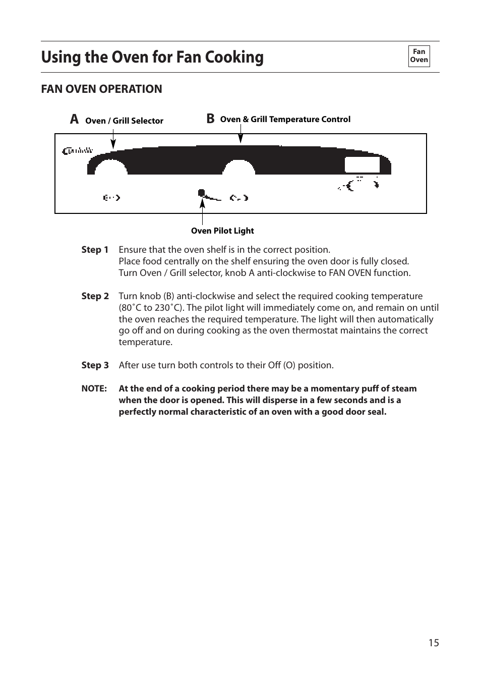 Using the oven for fan cooking | Creda D010E User Manual | Page 15 / 32