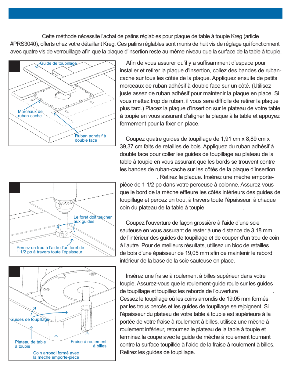 Installation de la plaque d’insertion de précision, Gh i | Kreg PRS3038 Precision Router Table Insert Plate - Undrilled User Manual | Page 13 / 24