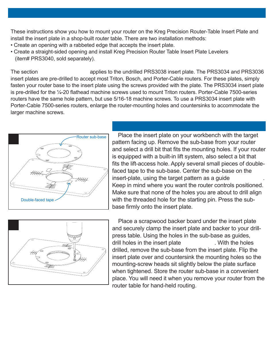Precision insert plate installation | Kreg PRS3038 Precision Router Table Insert Plate - Undrilled User Manual | Page 2 / 24