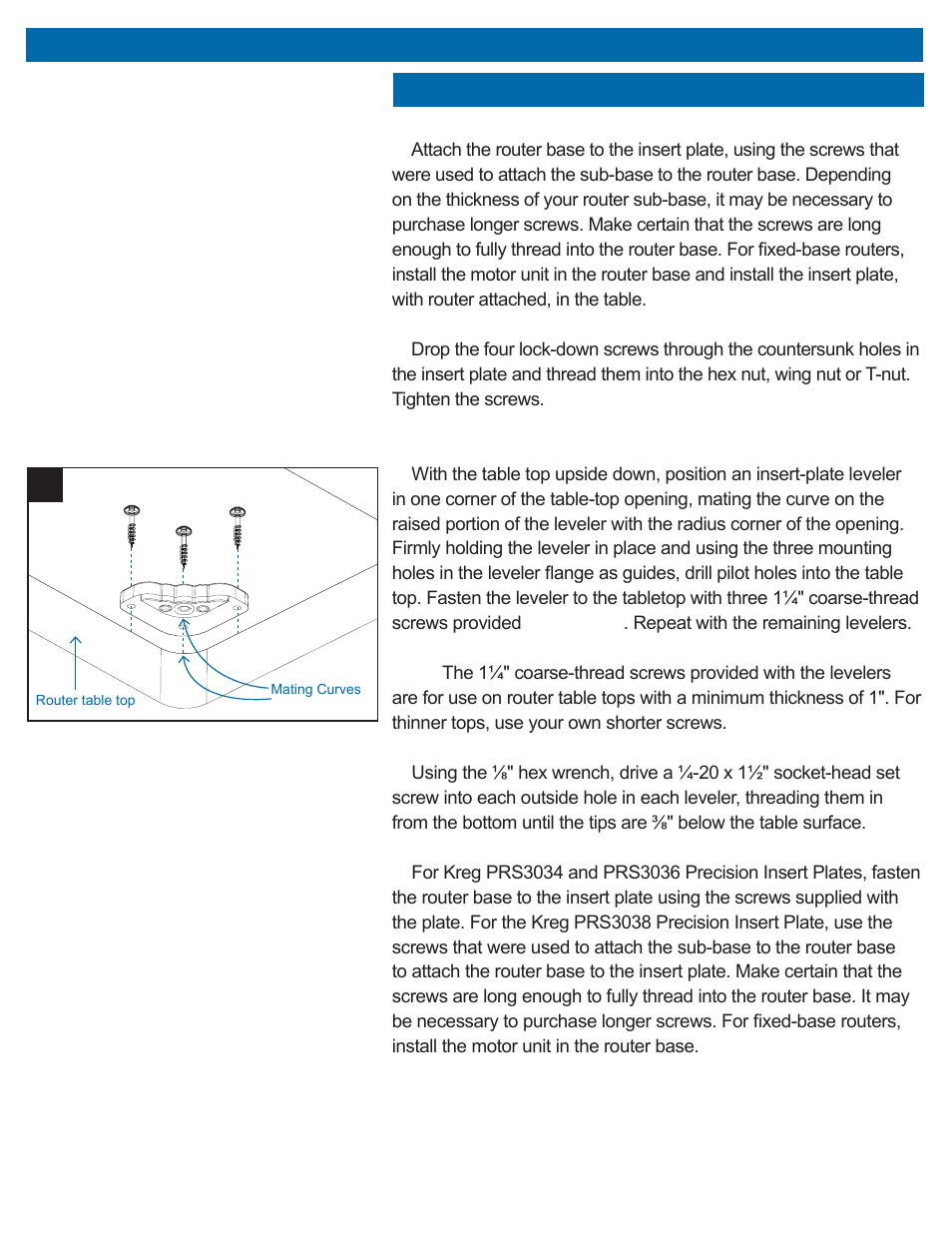 Precision insert plate installation | Kreg PRS3038 Precision Router Table Insert Plate - Undrilled User Manual | Page 6 / 24