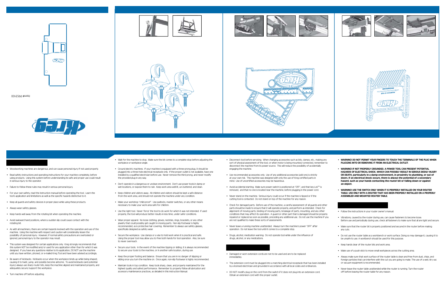Kreg PRS3100 Multi-Purpose Router Table Switch User Manual | 2 pages
