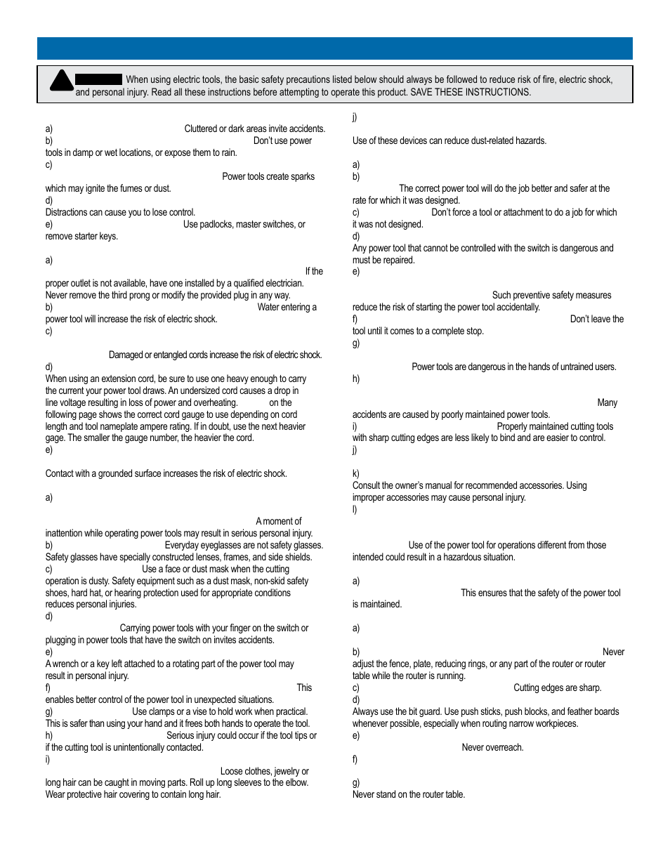 General safety instructions | Kreg PRS1015 Precision Router Table Fence User Manual | Page 2 / 32