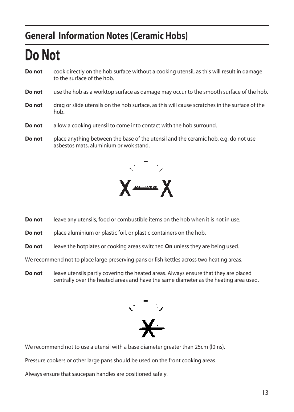 Do not | Creda CF50E User Manual | Page 13 / 32