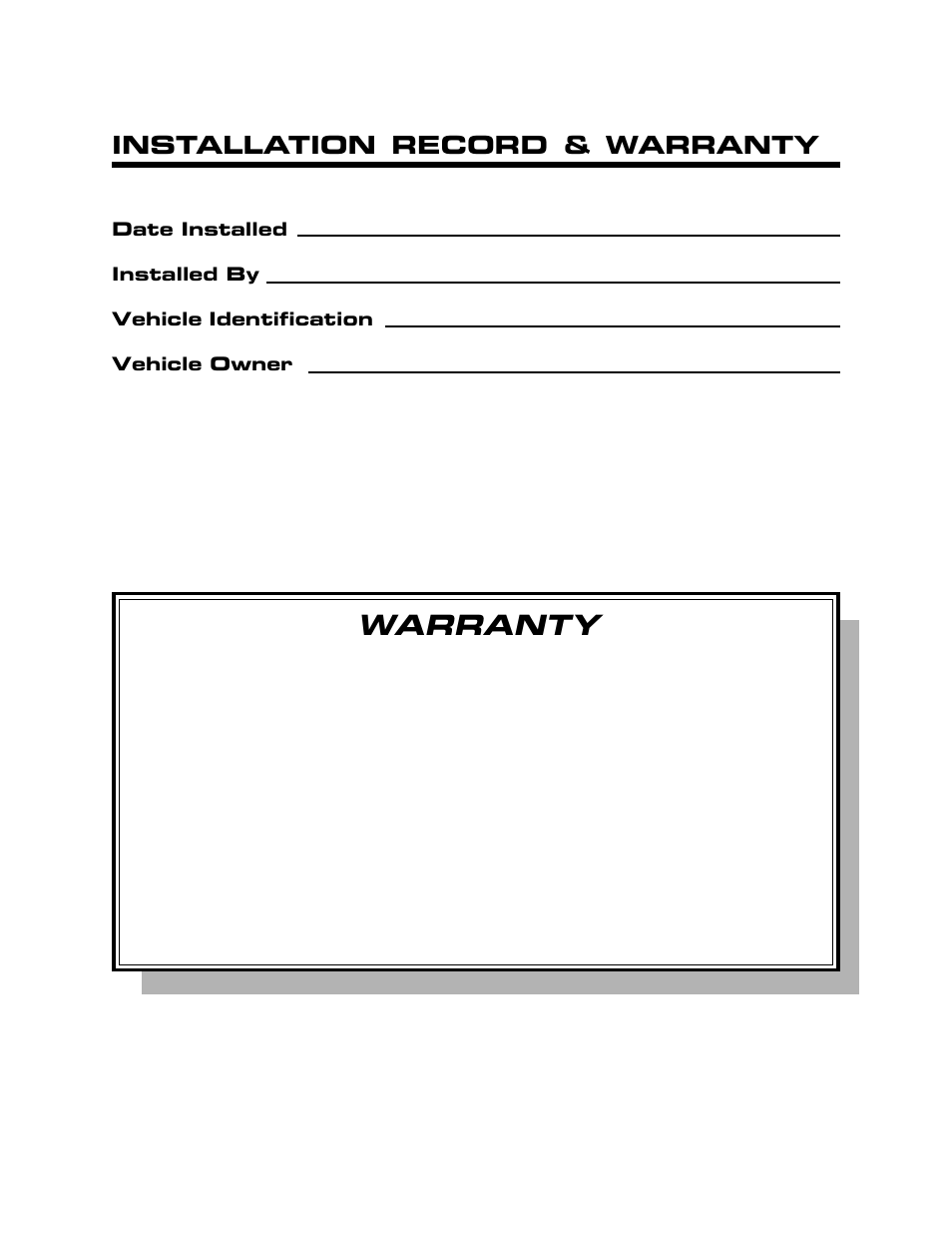 Warranty, Installation record & warranty | Kussmaul Electronics 091-12VHO-24 User Manual | Page 5 / 5