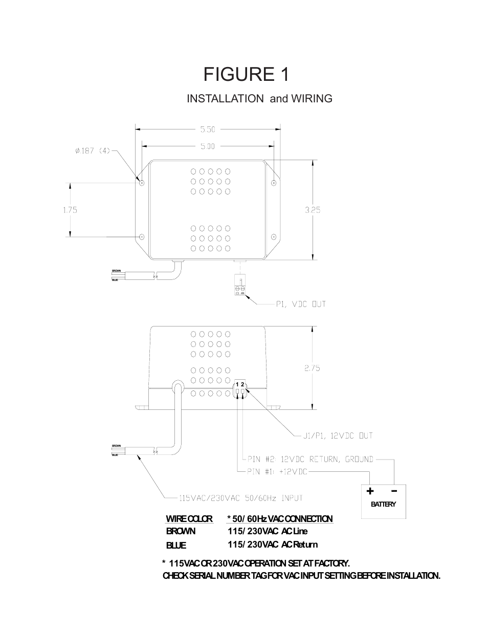 Figure 1, Installation and wiring | Kussmaul Electronics 091-31-12 User Manual | Page 3 / 4