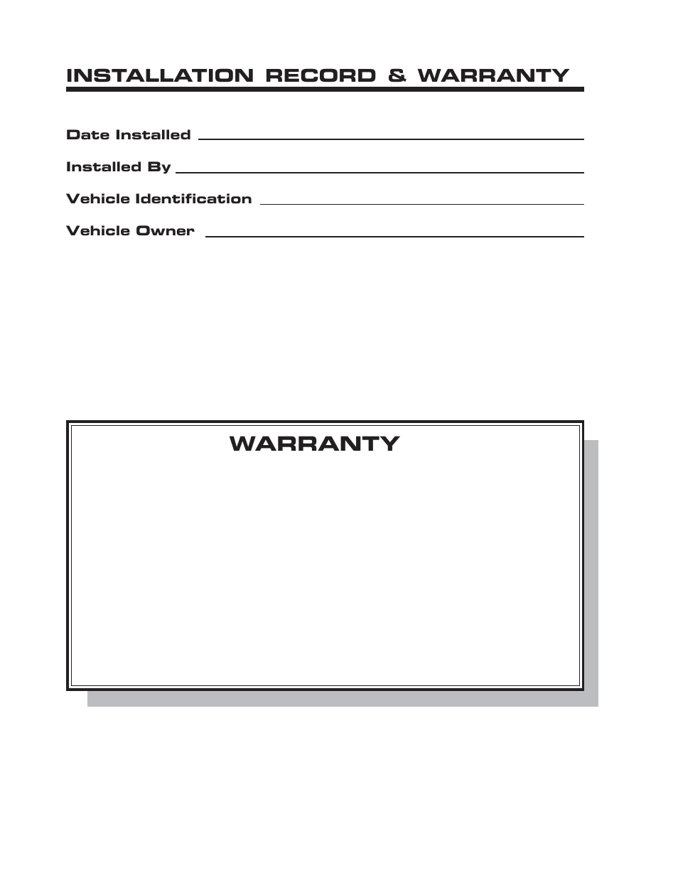 Warranty, Installation record & warranty | Kussmaul Electronics 091-31-12 User Manual | Page 4 / 4