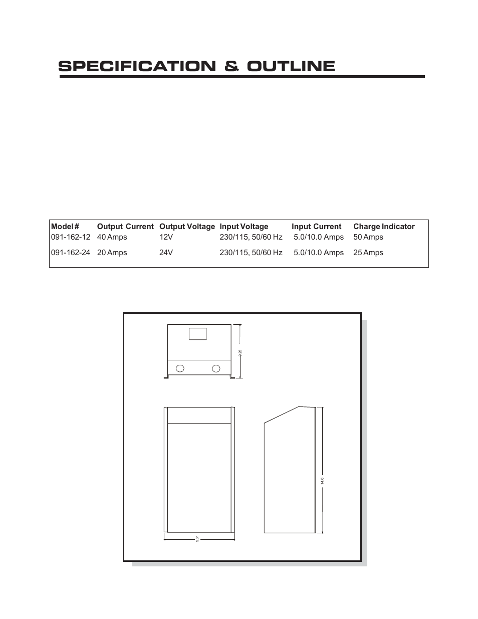 Specification & outline | Kussmaul Electronics 091-162-12 User Manual | Page 4 / 5