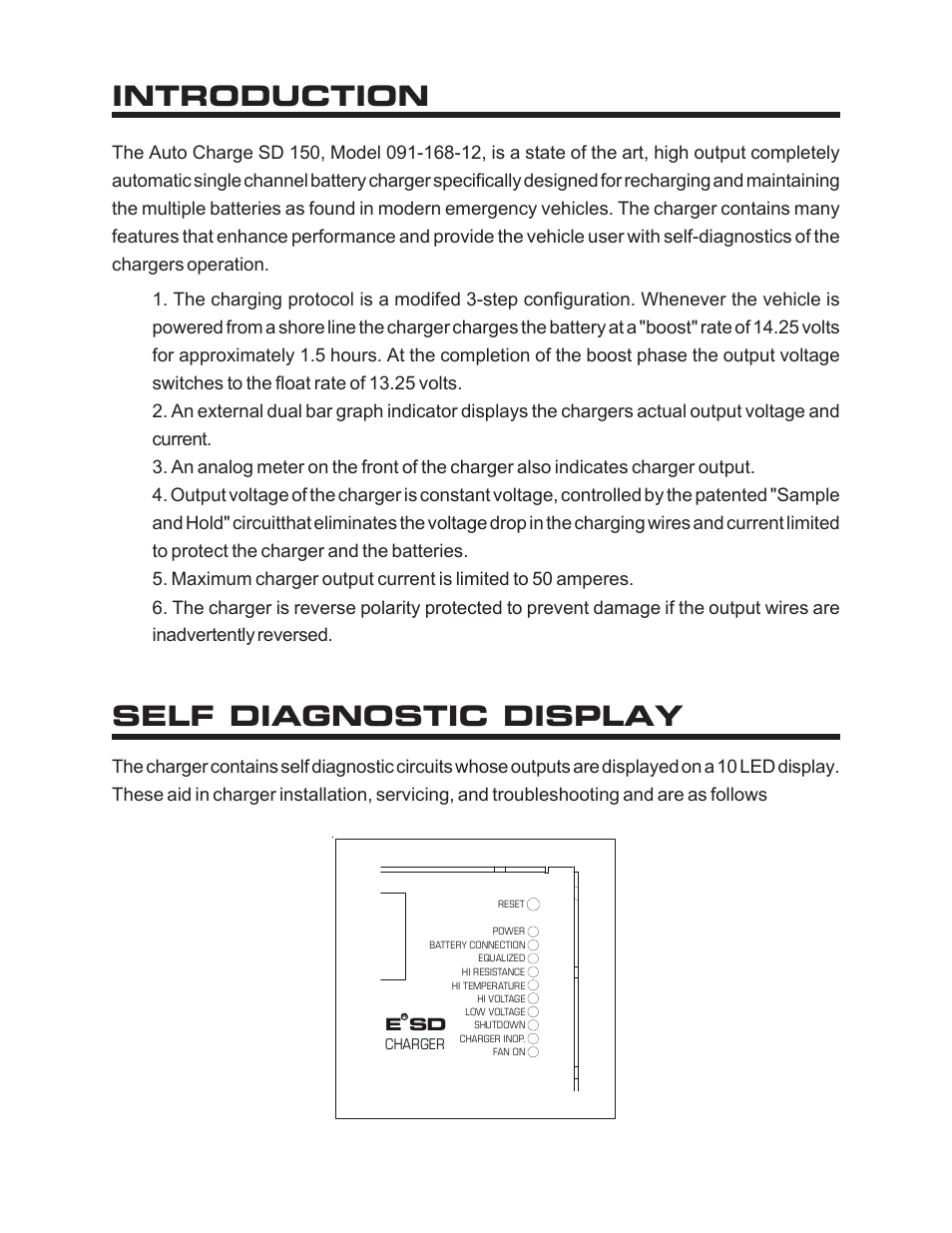 Introduction self diagnostic display | Kussmaul Electronics 091-168-12 User Manual | Page 2 / 8