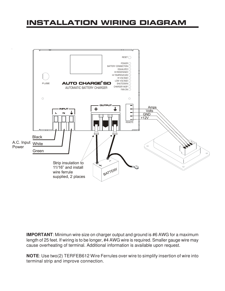 Installation wiring diagram | Kussmaul Electronics 091-168-12 User Manual | Page 5 / 8