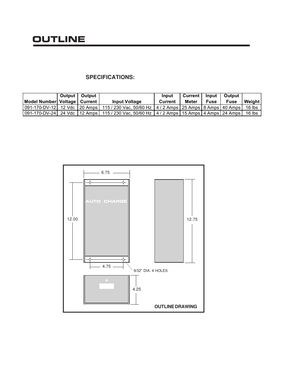 Outline | Kussmaul Electronics 091-170-DV User Manual | Page 4 / 6