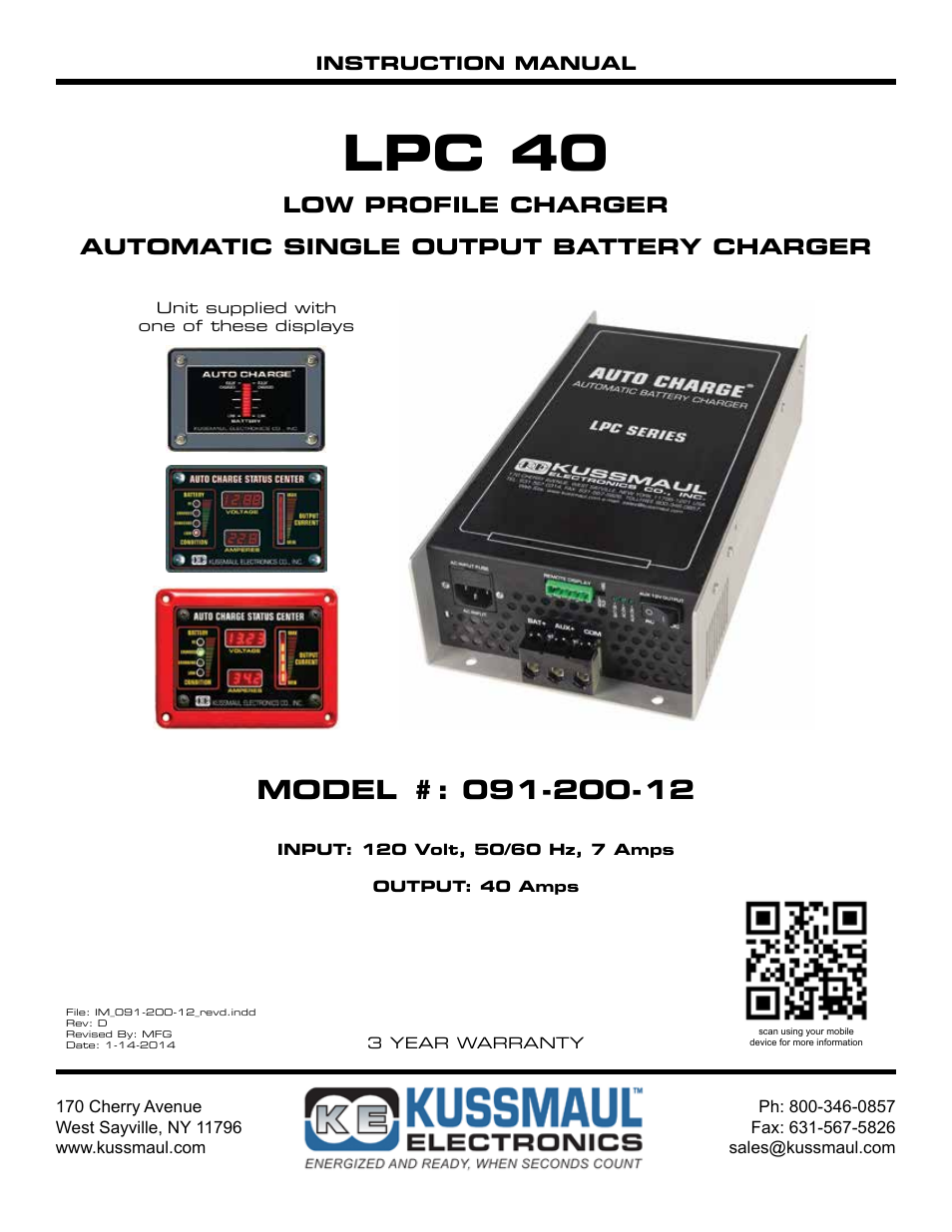 Kussmaul Electronics 091-200-12 User Manual | 10 pages