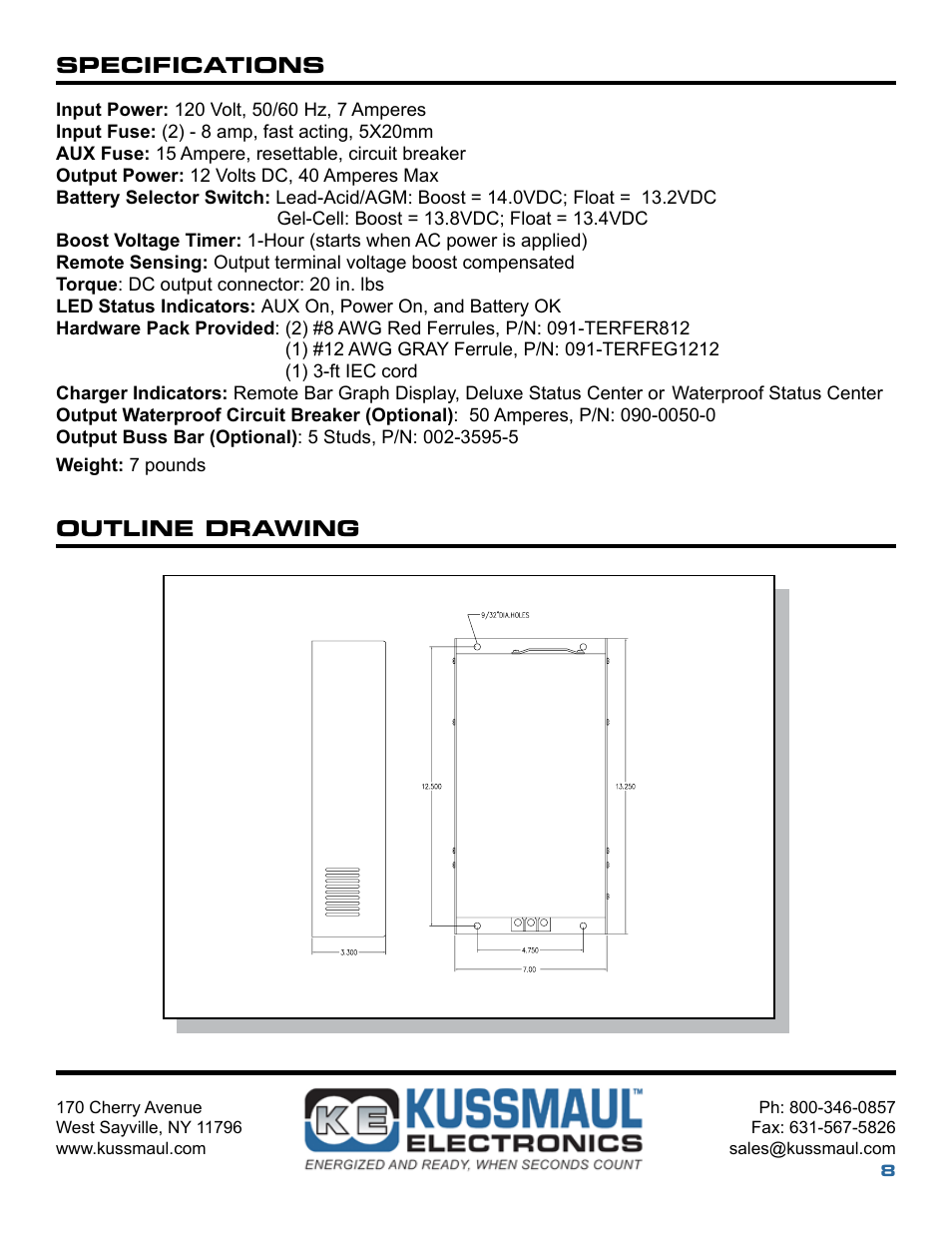 Kussmaul Electronics 091-200-12 User Manual | Page 8 / 10