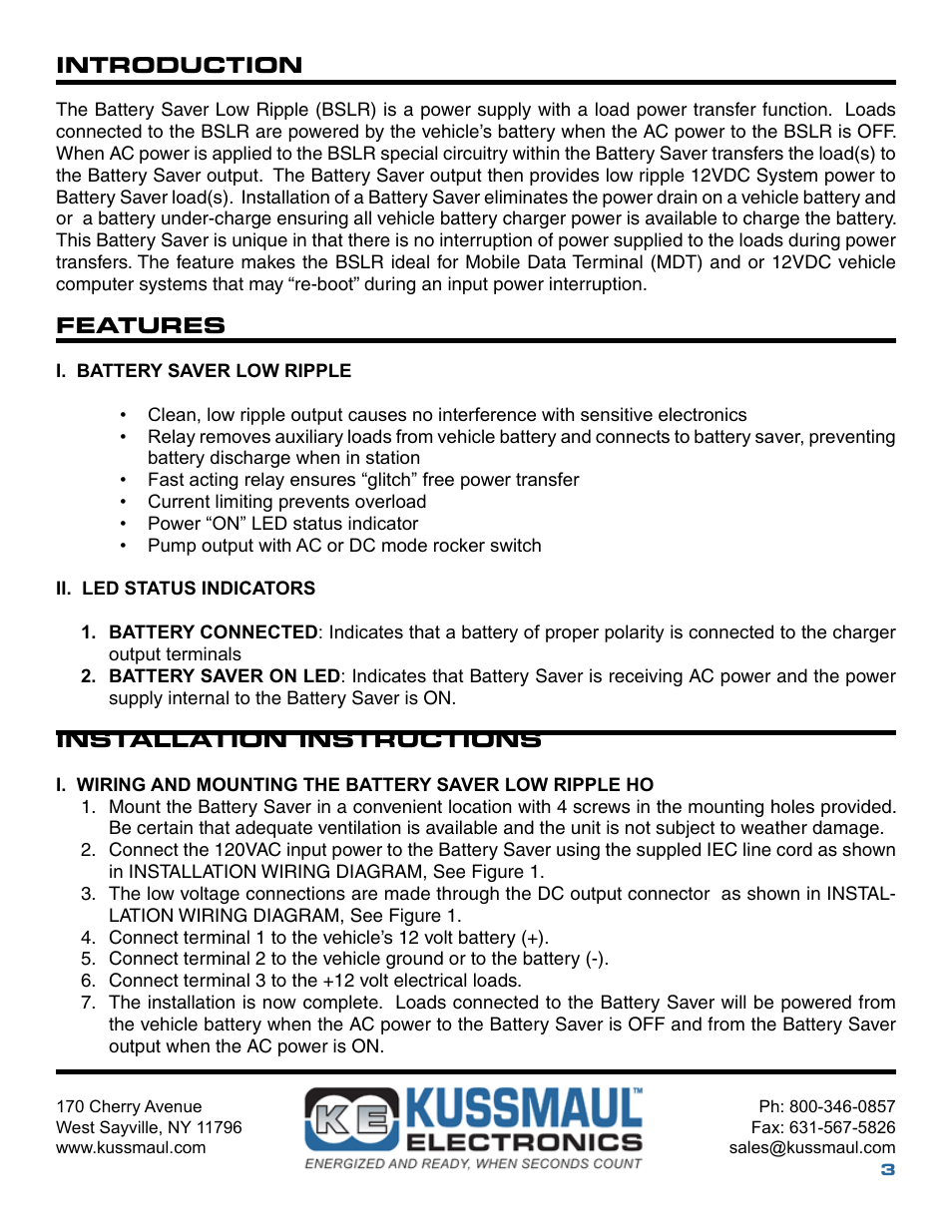 Kussmaul Electronics 091-195-12 User Manual | Page 3 / 8