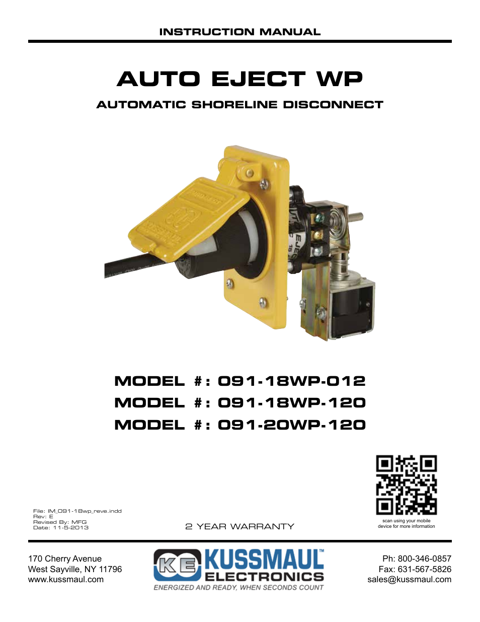 Kussmaul Electronics 091-18WP-120 User Manual | 6 pages