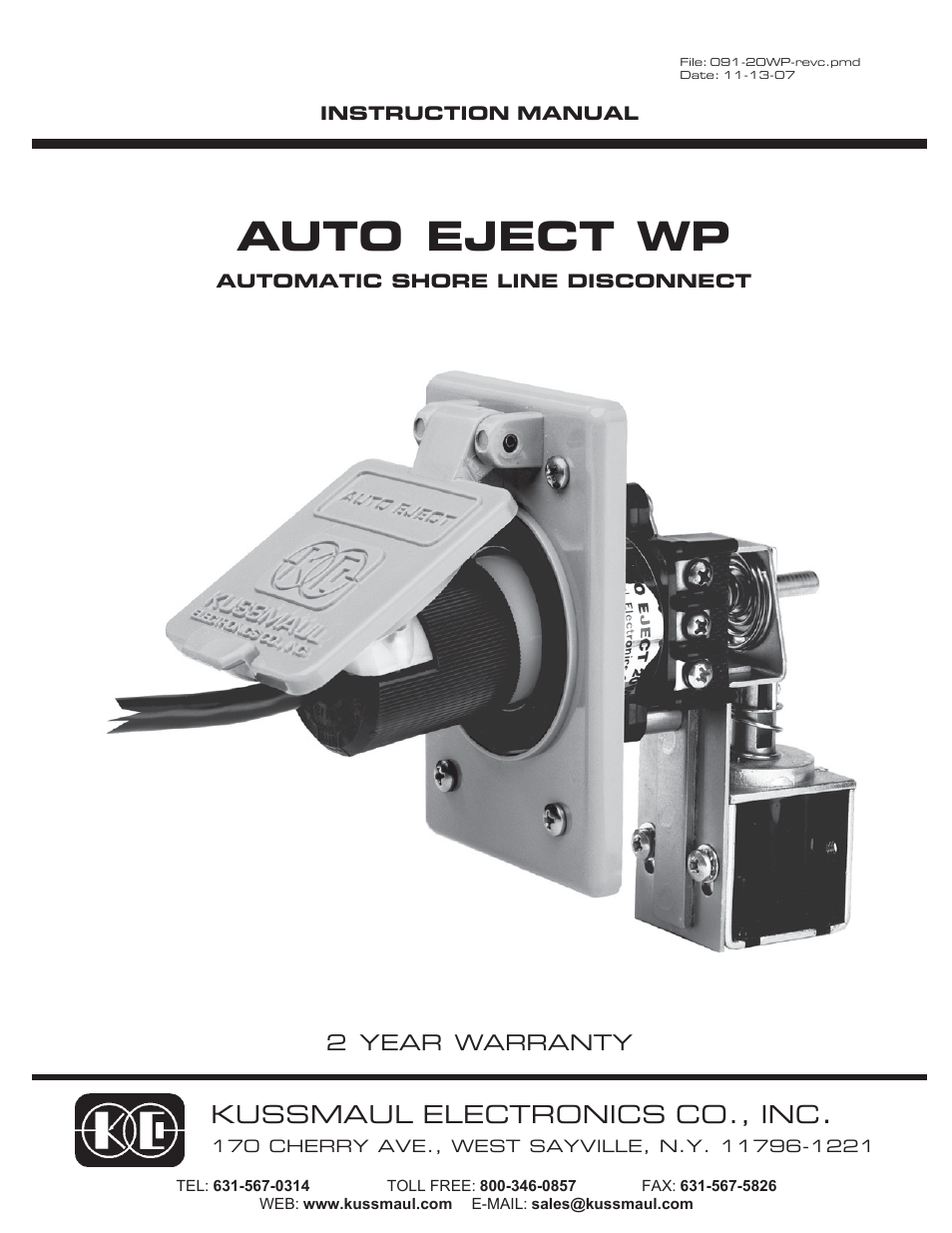 Kussmaul Electronics 091-20WP-120 User Manual | 5 pages