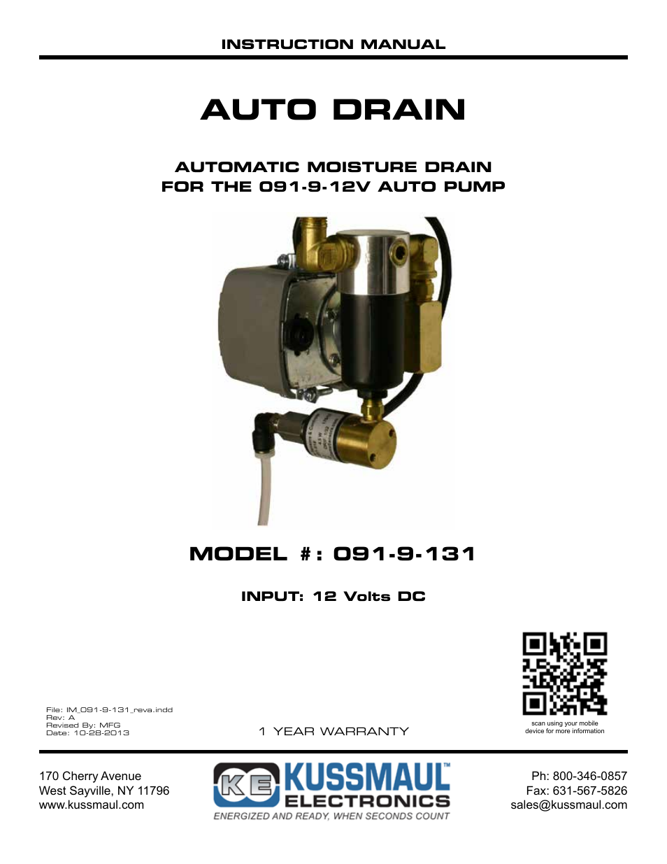 Kussmaul Electronics 091-9-12V-AD User Manual | 4 pages