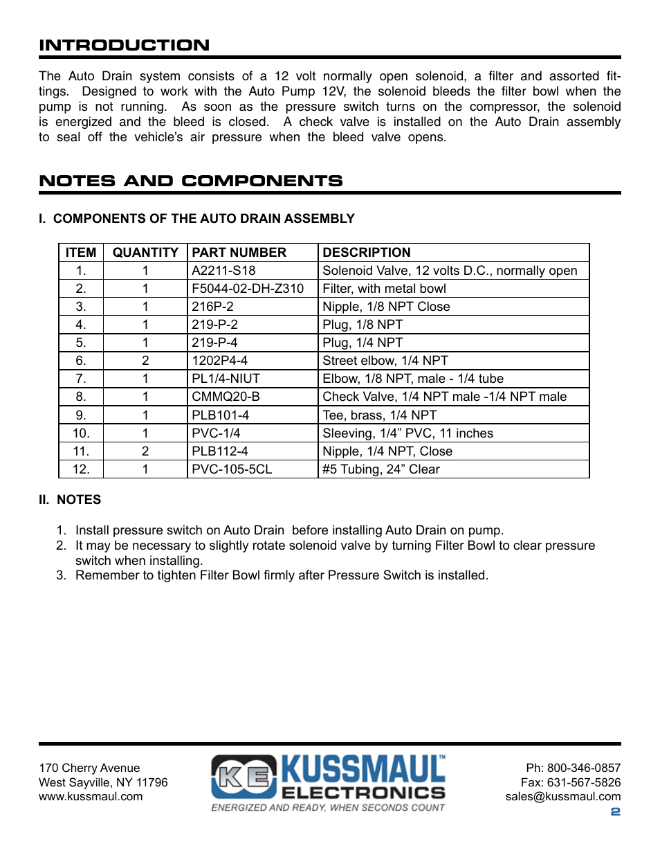 Kussmaul Electronics 091-9-12V-AD User Manual | Page 2 / 4