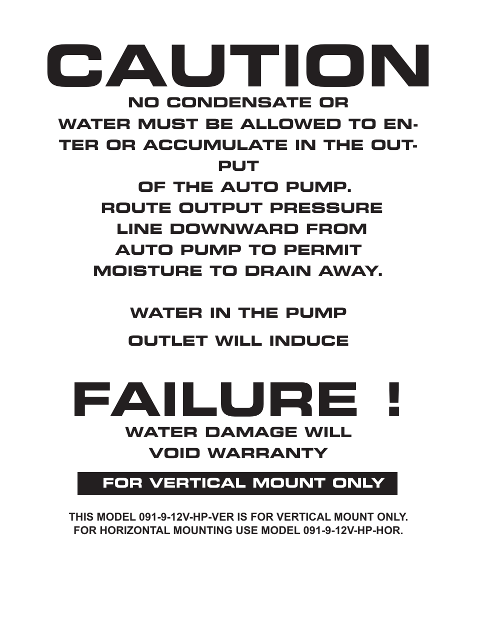Caution, Failure | Kussmaul Electronics 091-9-12V-HP-VER User Manual | Page 3 / 8