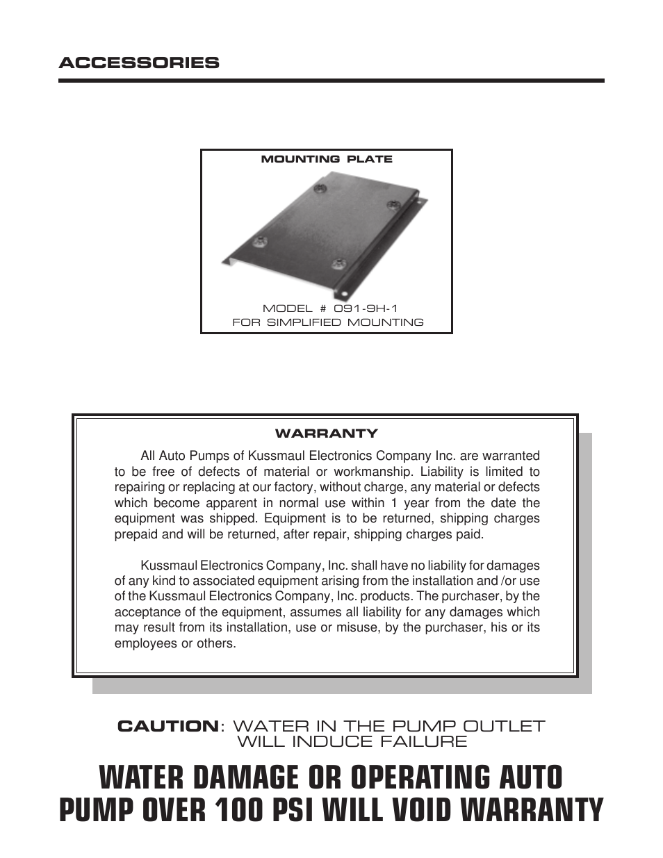 Kussmaul Electronics 091-9B-1 User Manual | Page 9 / 9