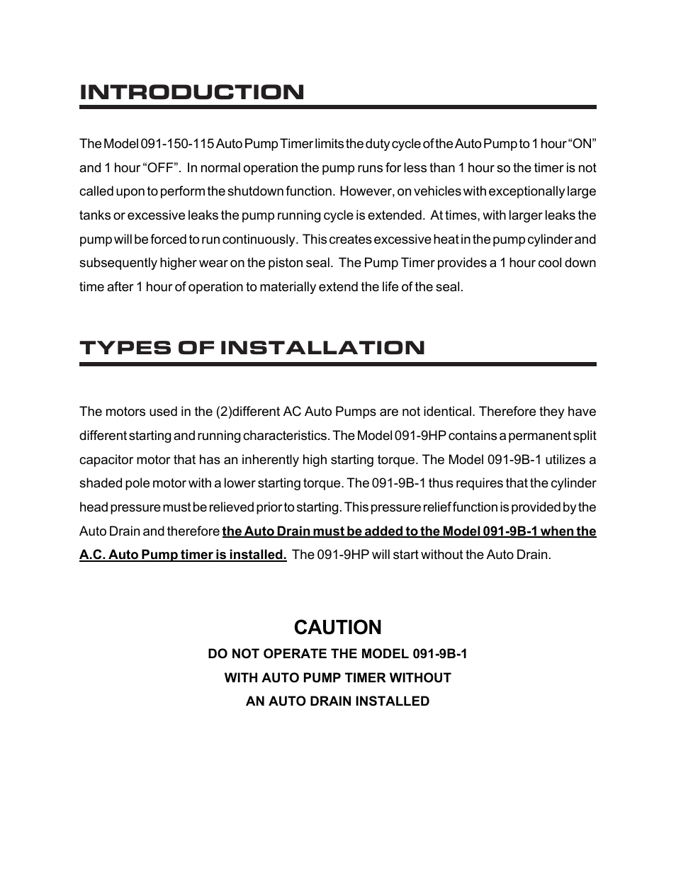 Introduction, Types of installation, Caution | Kussmaul Electronics 091-150-115 User Manual | Page 2 / 7