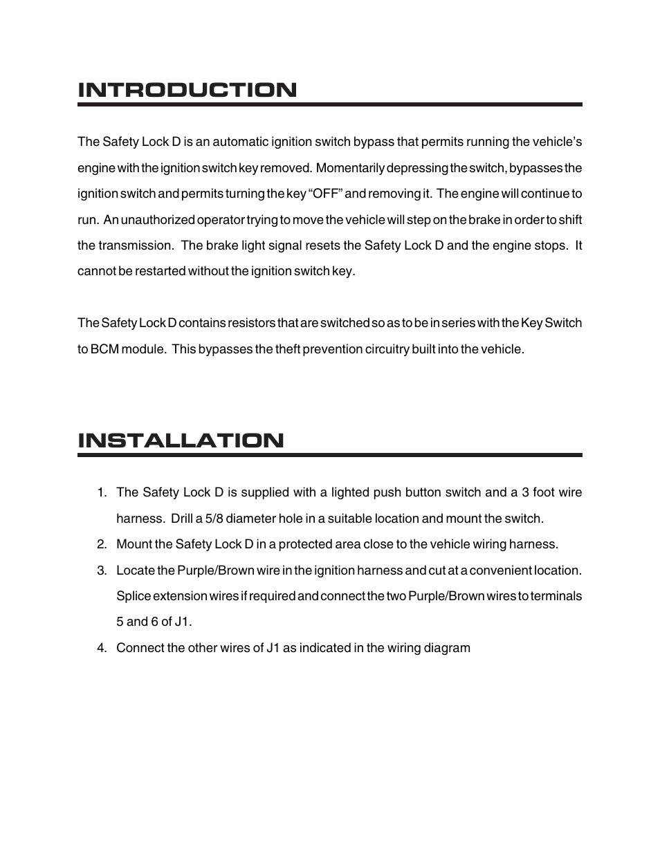 Introduction, Installation | Kussmaul Electronics 091-174 User Manual | Page 2 / 4