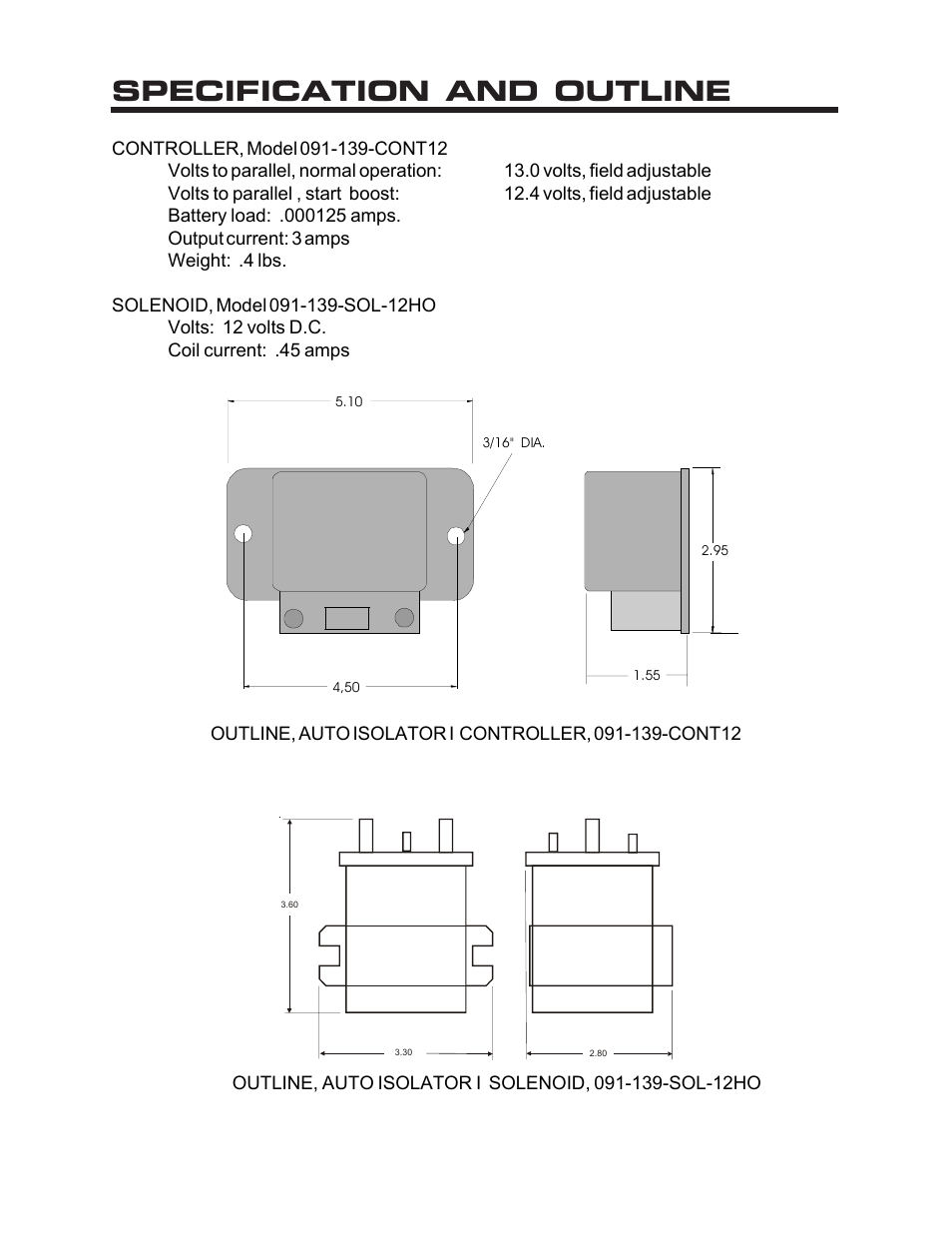 Specification and outline | Kussmaul Electronics 091-139-2-12 User Manual | Page 6 / 7
