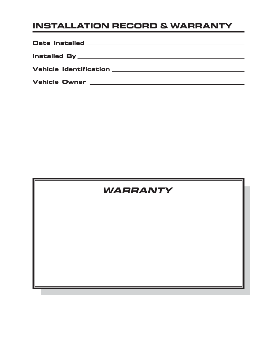 Warranty, Installation record & warranty | Kussmaul Electronics 091-139-2-12 User Manual | Page 7 / 7