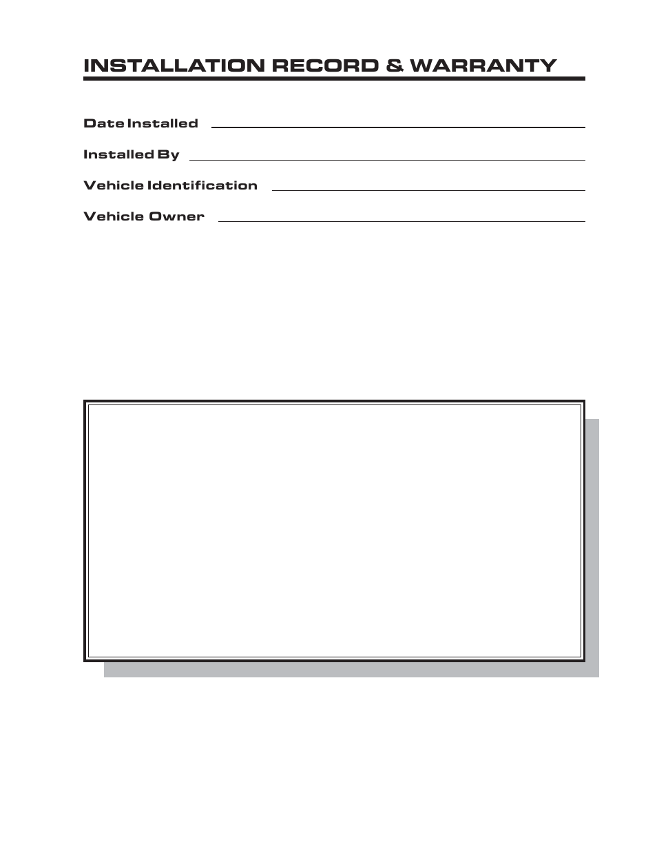 Warranty, Installation record & warranty | Kussmaul Electronics 091-45 User Manual | Page 7 / 7