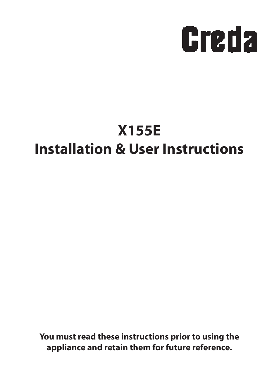 Creda X155E User Manual | 32 pages