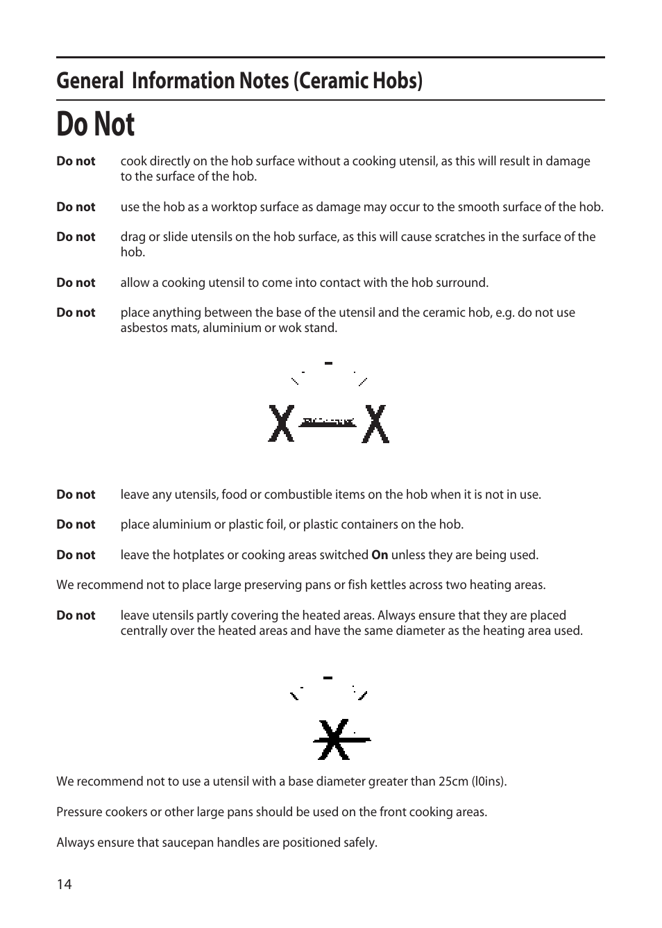 Do not | Creda X155E User Manual | Page 14 / 32
