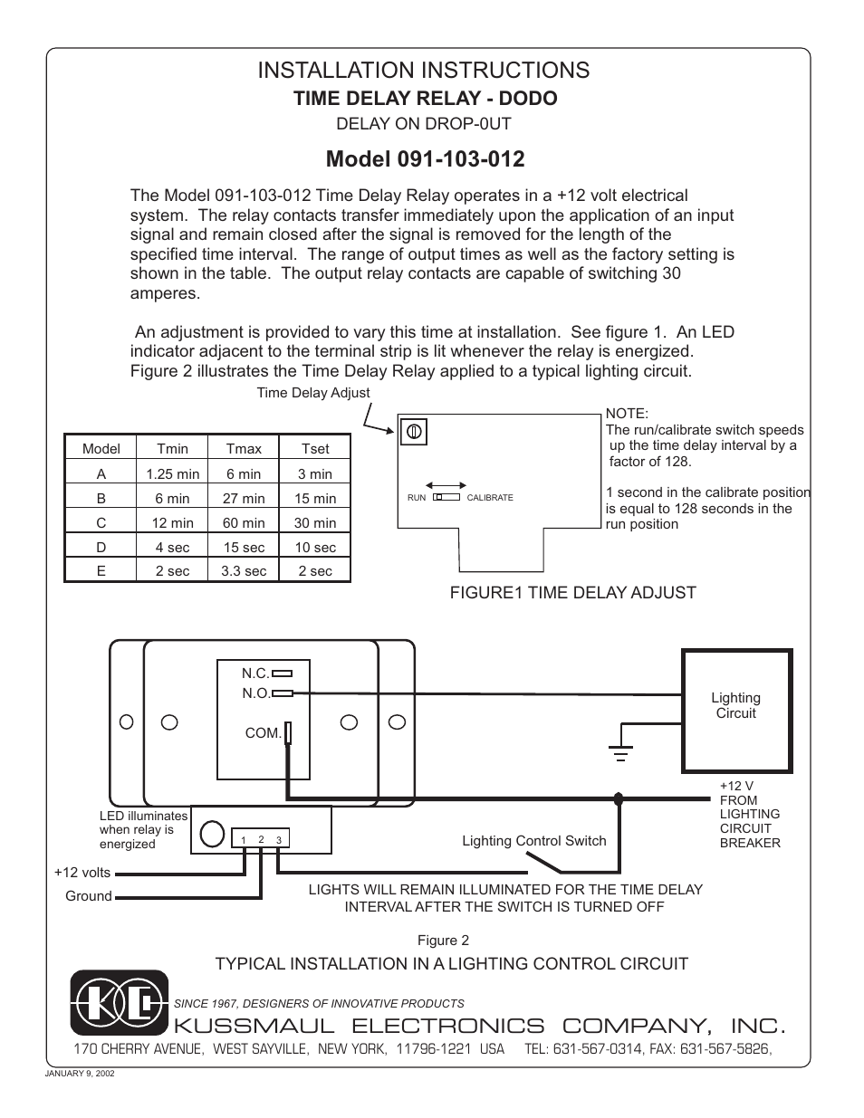 Kussmaul Electronics 091-103-012 User Manual | 1 page