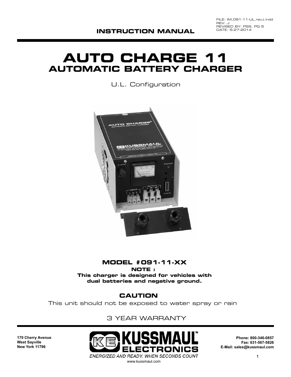 Kussmaul Electronics 091-11-12 User Manual | 10 pages