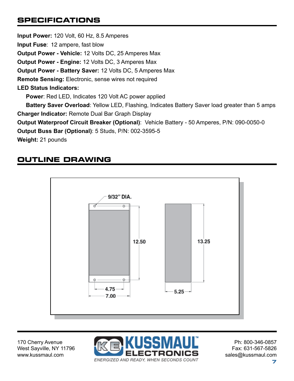 Kussmaul Electronics 091-66-12 User Manual | Page 7 / 8